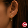 Wholesale S925 Sterling Silver Geometric Ball Puncture Thread Ear Nail Chain Tassel Earrings With Environmental Protection Electroplating For Women