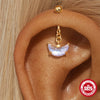Wholesale S925 Sterling Silver Geometric Ball Vertical Thread Piercing Ear Bone Nail Earrings With Environmentally Friendly Electroplating And Moonstone