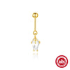 Wholesale S925 Sterling Silver Geometric Ball Vertical Thread Piercing Ear Bone Nail Earrings With Environmentally Friendly Electroplating And Moonstone