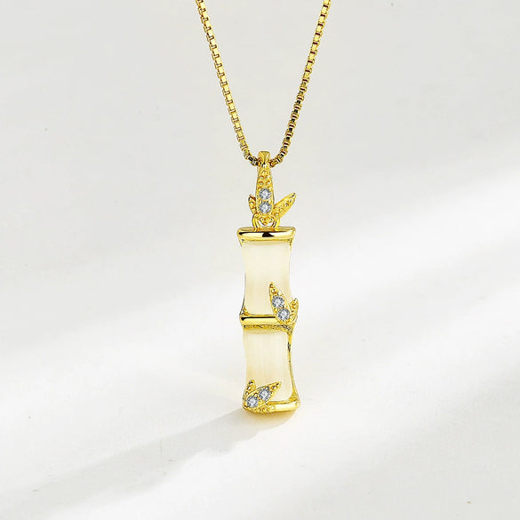Wholesale S925 Sterling Silver Geometric Bamboo Women's Necklace