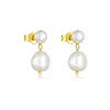 Wholesale S925 Sterling Silver Geometric Baroque Asymmetrical Specialshaped Beads Freshwater Pearl Earrings For Women