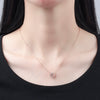 Wholesale S925 Sterling Silver Geometric Beating Heart Pendant Necklace With Diamond Design And Cross Chain For Female
