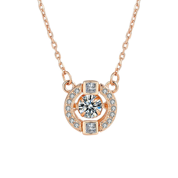 Wholesale S925 Sterling Silver Geometric Beating Heart Pendant Necklace With Diamond Design And Cross Chain For Female