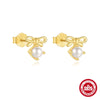 Wholesale S925 Sterling Silver Geometric Bow Earrings For Women With Electroplating And Shining Planet Design