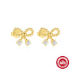 Wholesale S925 Sterling Silver Geometric Bow Earrings For Women With Electroplating And Shining Planet Design