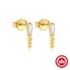 Wholesale S925 Sterling Silver Geometric Bow Square Quartet Star Earrings With Zirconia Design For Women