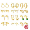 Wholesale S925 Sterling Silver Geometric Bow Square Quartet Star Earrings With Zirconia Design For Women