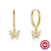 Wholesale S925 Sterling Silver Geometric Butterfly Earrings With Zirconia Design Classic Elegant And All Match Unisex