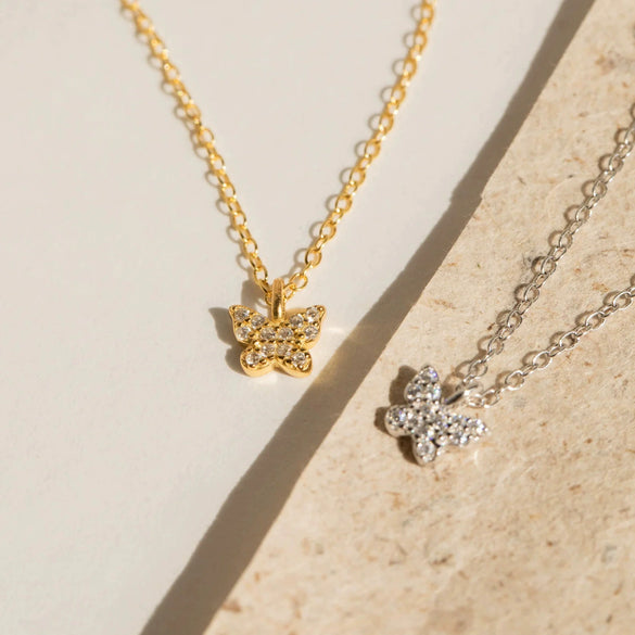 Wholesale S925 Sterling Silver Geometric Butterfly Necklace For Women With Electroplating O Chain