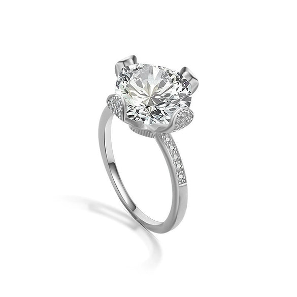 Wholesale S925 Sterling Silver Geometric Butterfly Ring With High Carbon Diamond Electroplated Fashion Jewelry For Women