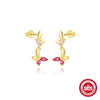 Wholesale S925 Sterling Silver Geometric Butterfly Stud Earrings For Women With Electroplating