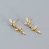 Wholesale S925 Sterling Silver Geometric Butterfly Tassel Earrings Electroplated