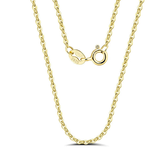 Wholesale S925 Sterling Silver Geometric Calendered Chain Necklace Electroplated