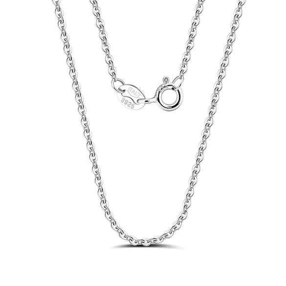 Wholesale S925 Sterling Silver Geometric Calendered Chain Necklace Electroplated