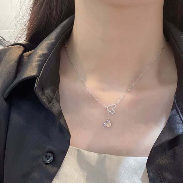 Wholesale S925 Sterling Silver Geometric Cartoon Mouse Bear Necklace