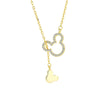 Wholesale S925 Sterling Silver Geometric Cartoon Mouse Bear Necklace