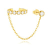 Wholesale S925 Sterling Silver Geometric Chain Tassel Ear Clip Diamond Ear Wire Ear Studs Electroplated Ear Accessories For Women