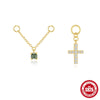 Wholesale S925 Sterling Silver Geometric Charm Cross Chain Pendant Earrings For Women With Simple Design Sense