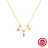 Wholesale S925 Sterling Silver Geometric Charm Necklace With Detachable Pendant And O Chain Electroplated