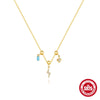 Wholesale S925 Sterling Silver Geometric Charm Necklace With Detachable Pendant And O Chain Electroplated