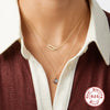 Wholesale S925 Sterling Silver Geometric Charm Ring Lockbone Chain Necklace With Electroplating
