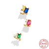 Wholesale S925 Sterling Silver Geometric Combination Color Earrings With Electroplating Three Sets Of Stacked Earrings Suit For Women