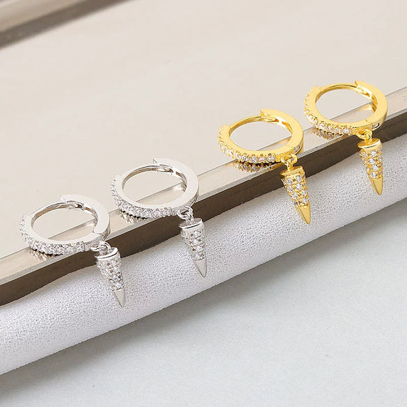 Wholesale S925 Sterling Silver Geometric Cone Ear Buckle Earrings