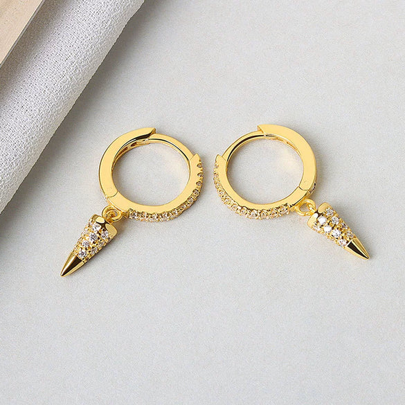 Wholesale S925 Sterling Silver Geometric Cone Ear Buckle Earrings