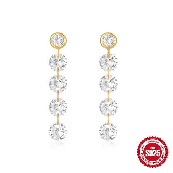Wholesale S925 Sterling Silver Geometric Creative All Match Tassel Long Drop Earrings For Women