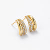 Wholesale S925 Sterling Silver Geometric Crescent Electroplated Women's Earrings With Zircon
