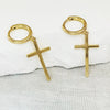 Wholesale S925 Sterling Silver Geometric Cross Earring With Electroplating For Women Simple And Trendy Ear Jewelry