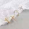 Wholesale S925 Sterling Silver Geometric Cross Earring With Zirconia Design Unisex And Trendy