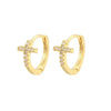 Wholesale S925 Sterling Silver Geometric Cross Earring With Zirconia Design Unisex And Trendy