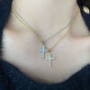 Wholesale S925 Sterling Silver Geometric Cross Hip Hop Clavicle Necklace Electroplated