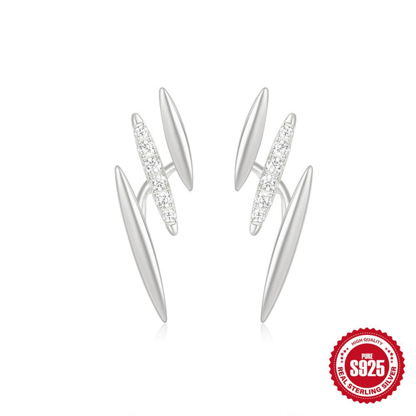 Wholesale S925 Sterling Silver Geometric Cross Multi Layer Women's Earrings With Electroplating Simple Elegant Style