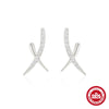 Wholesale S925 Sterling Silver Geometric Cross Multi Layer Women's Earrings With Electroplating Simple Elegant Style