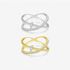 Wholesale S925 Sterling Silver Geometric Cross Ring For Women Twowear Stackable Highend Electroplated With Platinum Or 18K Gold