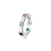 Wholesale S925 Sterling Silver Geometric Cross Ring With Flower Butterfly Design Electroplated Adjustable Opening For Women