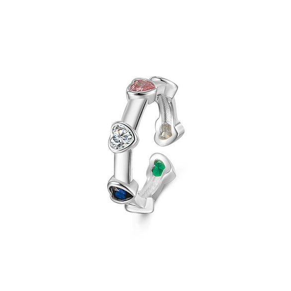 Wholesale S925 Sterling Silver Geometric Cross Ring With Flower Butterfly Design Electroplated Adjustable Opening For Women