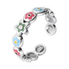 Wholesale S925 Sterling Silver Geometric Cross Ring With Flower Butterfly Design Electroplated Adjustable Opening For Women
