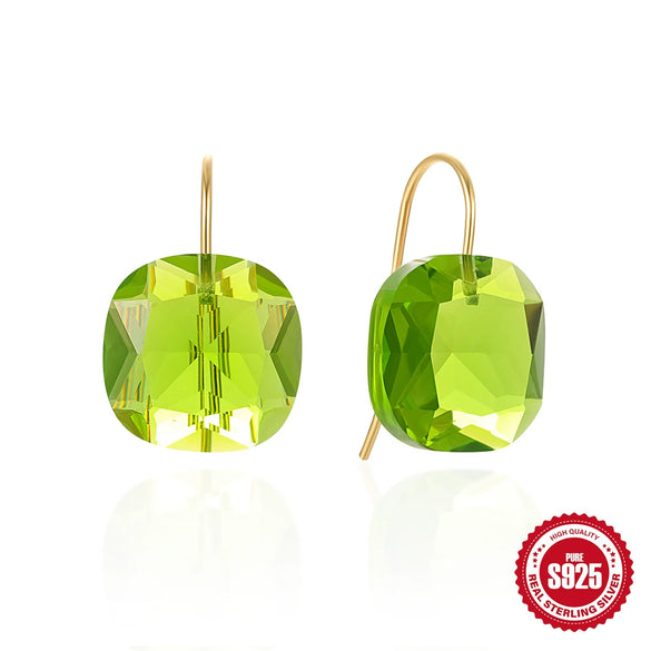 Wholesale S925 Sterling Silver Geometric Crystal Earrings For Women Electroplated Simple Style