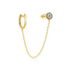Wholesale S925 Sterling Silver Geometric Devil's Eye Zircon Tassel Earrings With Electroplating For Women