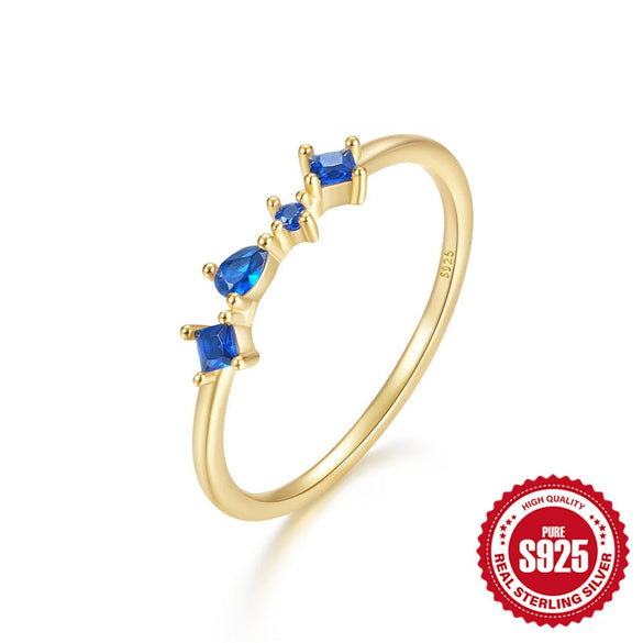 Wholesale S925 Sterling Silver Geometric Diamond Embedded Luxury Ring For Women With Electroplating
