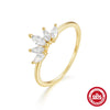Wholesale S925 Sterling Silver Geometric Diamond Embedded Luxury Ring For Women With Electroplating