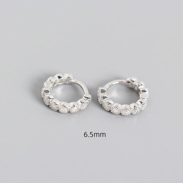 Wholesale S925 Sterling Silver Geometric Diamond Encrusted Stacked Ear Bone Ear Buckle Earrings With Electroplating For Trendy Women