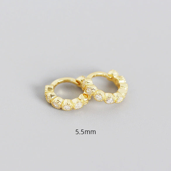 Wholesale S925 Sterling Silver Geometric Diamond Encrusted Stacked Ear Bone Ear Buckle Earrings With Electroplating For Trendy Women