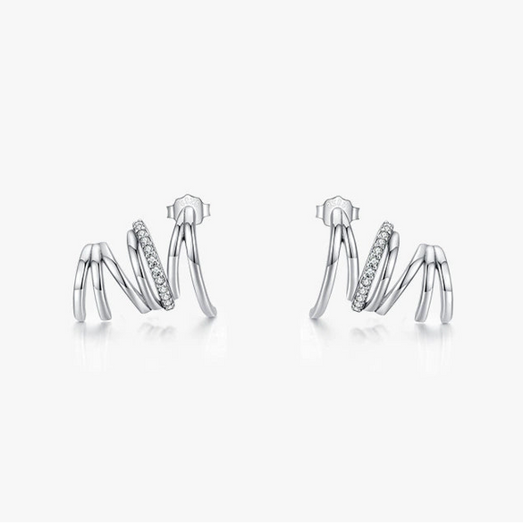 Wholesale S925 Sterling Silver Geometric Diamond Fashion Earrings For Women