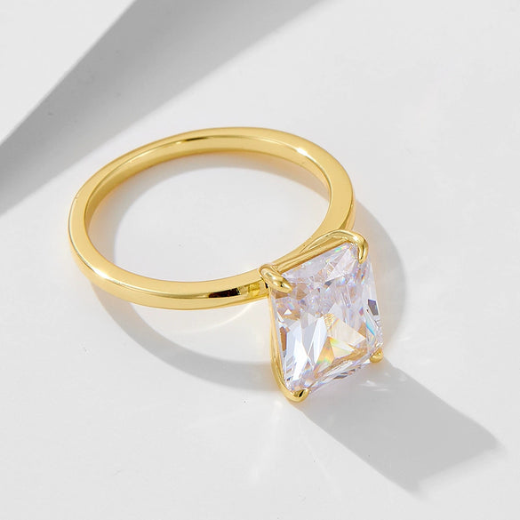 Wholesale S925 Sterling Silver Geometric Diamond Ring For Ladies