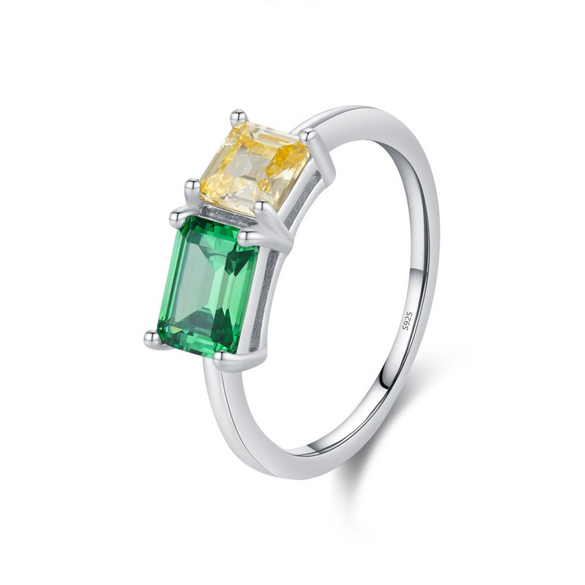 Wholesale S925 Sterling Silver Geometric Diamondembedded Ring For Women
