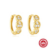 Wholesale S925 Sterling Silver Geometric Diamondencrusted Horse Eyes Overlapped Ear Buckle Earrings With Electroplating